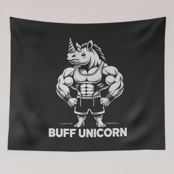 Item preview, Buff Unicorn - Mythical Muscle Magic designed and sold by Sir Meow Meow.