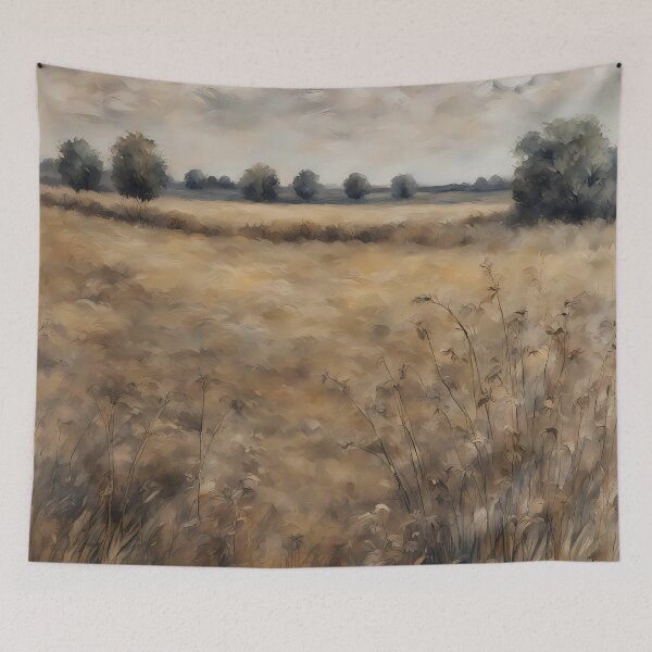 Item preview, Vintage Field with a Few Weeds and Trees, Antique Countryside designed and sold by Chicandcool.