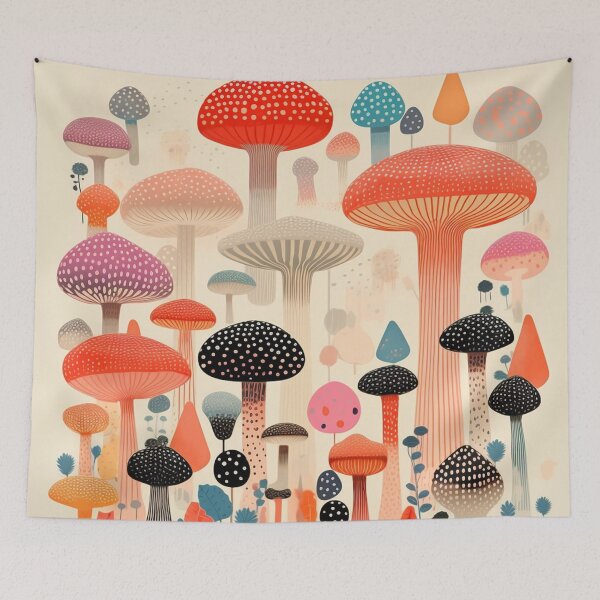 Item preview, Colorful Spotted Mushroom, Mushroom Lover, Botanical Fungi Plants designed and sold by Neika Shimm Designs.