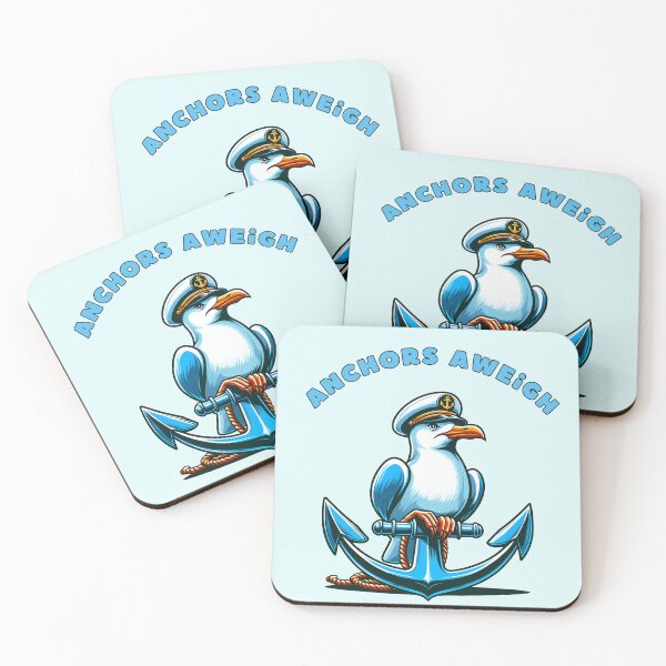 Item preview, seagull sitting on an anchor, anchors aweigh designed and sold by YuliaHulia.