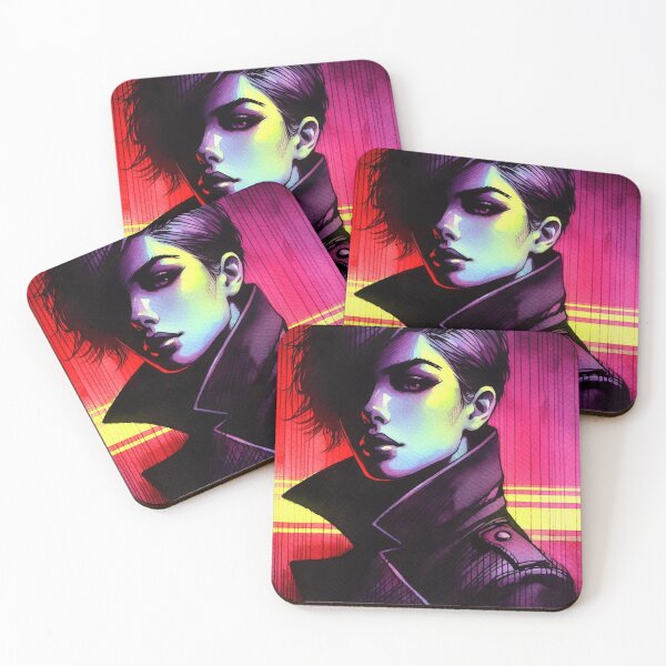 Item preview, Cyberpunk Neon Noir Girl in Coat designed and sold by RESToRAPTOR.
