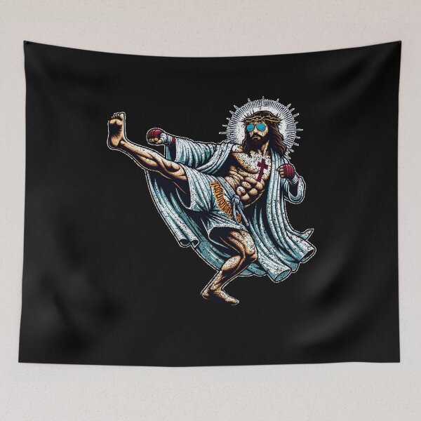 Item preview, Funny Muay Thai Fighting Jesus Christian Gift designed and sold by Jannick09.