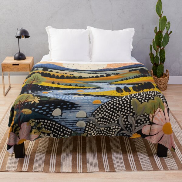 Artikelvorschau, Gepunktete Blumenlandschaft im Volkskunststil entworfen und verkauft von Neika Shimm Designs.