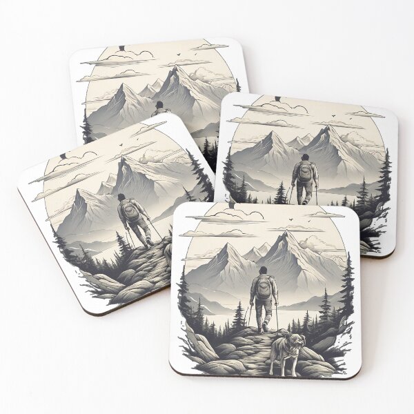 Item preview, “Mountain duo: Faithful man and dog” designed and sold by StellarValor.