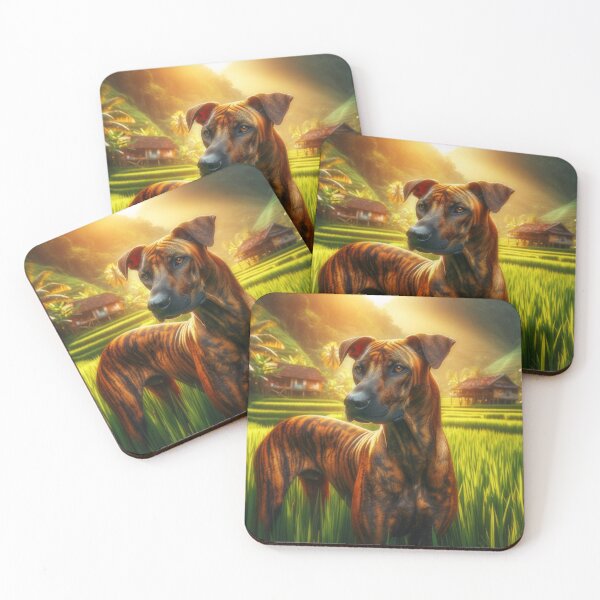 Artikelvorschau, Vollständiges Bild des Phu Quoc Ridgeback-Hundes im Gras entworfen und verkauft von CritterManiaUK.