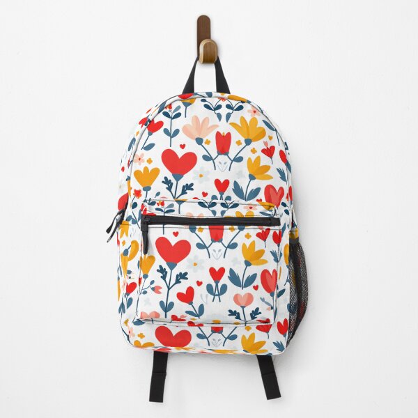 Item preview, Colorful Flowers and Hearts, Floral Print, Modern and Graphic Style designed and sold by celiacreatec.