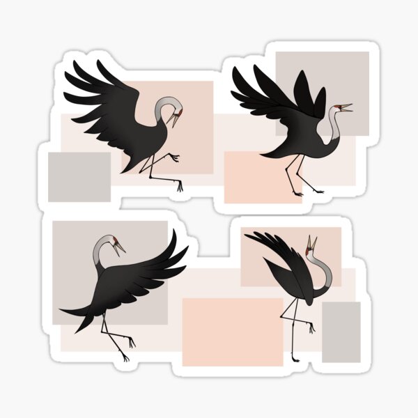 Item preview, Cute Dancing Hooded Crane designed and sold by GhostoftheSea.