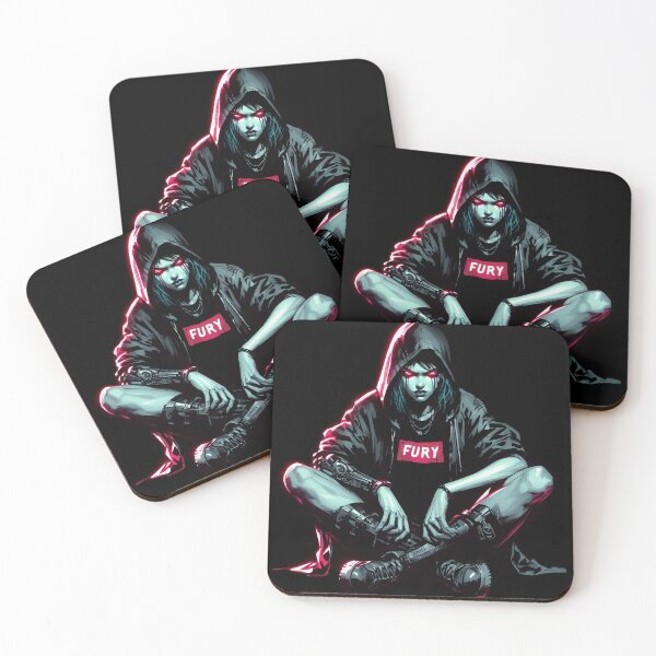 Item preview, Cyberpunk Neon FURY Girl designed and sold by RESToRAPTOR.
