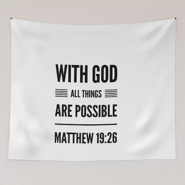 Item preview, Christian; Bible verse; Matthew 19:26 designed and sold by denissmartin2020 ..