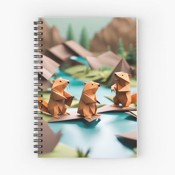 Item preview, Origami Art - Dams and Driftwood: Beavers at Play designed and sold by ArtfulFolds.