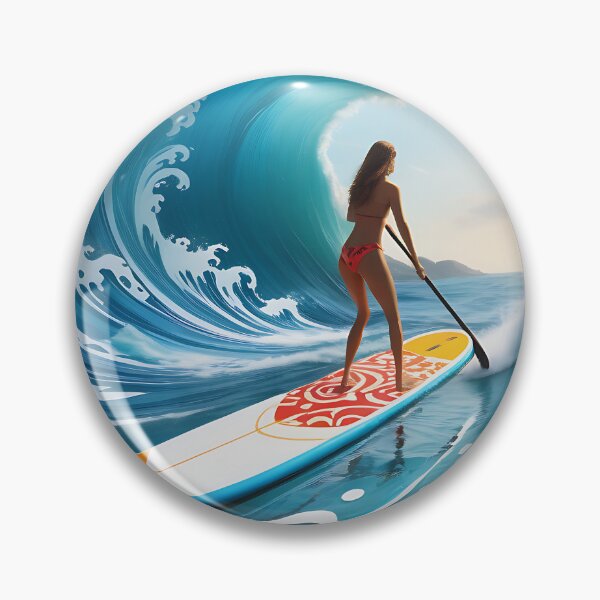 Item preview, Artistic composition with patterns of waves and ocean currents around a paddle board designed and sold by IAmagineFR.