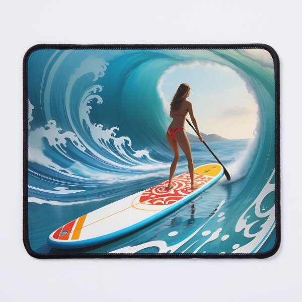 Item preview, Artistic composition with patterns of waves and ocean currents around a paddle board designed and sold by IAmagineFR.