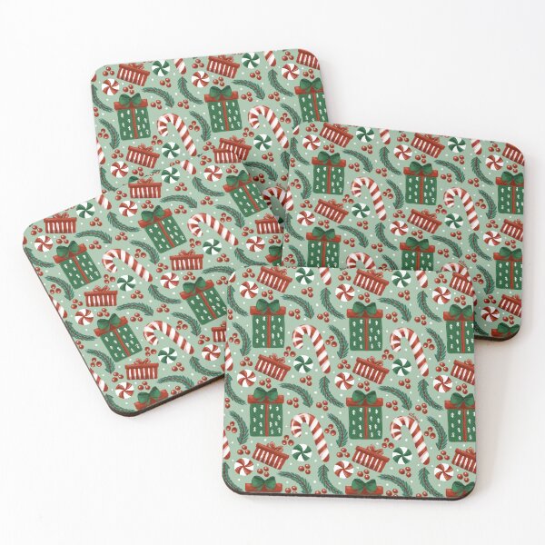 Item preview, Presents & Candy Canes on Green designed and sold by Pink Brush Studio.