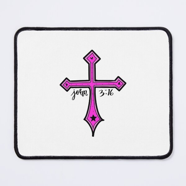 Item preview, Pink and Black y2k Cross 'John 3:16' designed and sold by Annie <3.