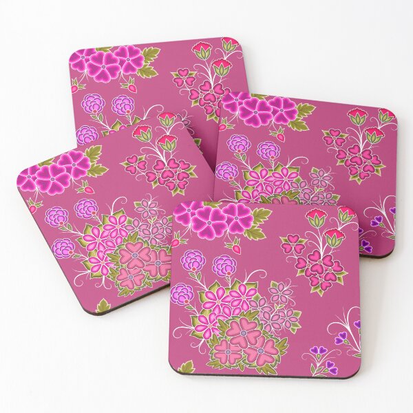 Artikelvorschau, Ojibwe-Blumenmotiv zum Valentinstag in Rosa entworfen und verkauft von ojiberishdsgns.