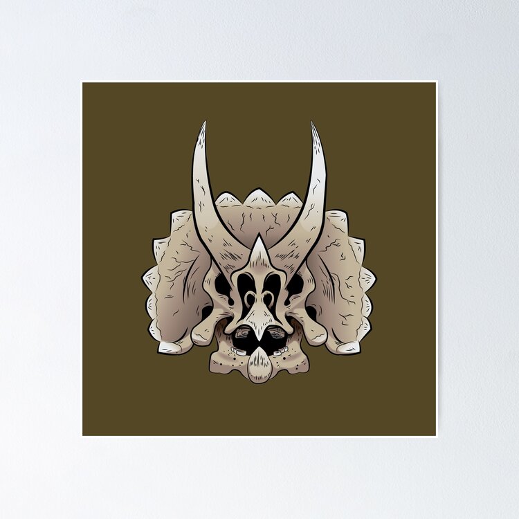 Triceratops Skull Sticker