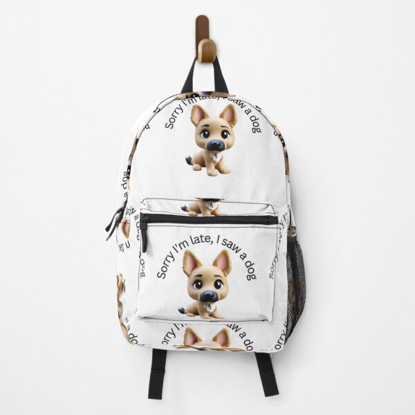 Item preview, Cute manga dog says 'Sorry I'm late' designed and sold by Coolparrotgirl.