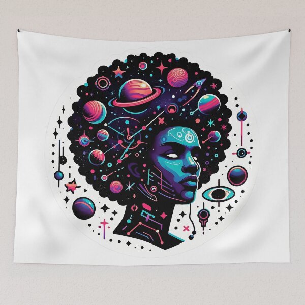 Item preview, Afro-futurism Afro Girl designed and sold by KitonicTees.
