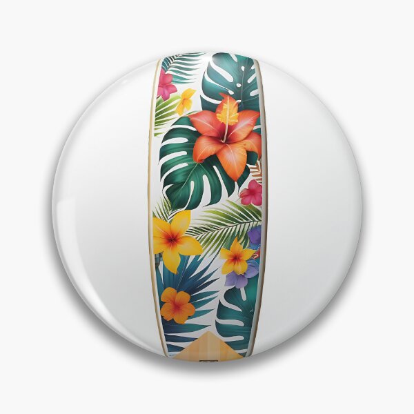 Item preview, A paddle board with patterns of palm leaves and exotic flowers designed and sold by IAmagineFR.