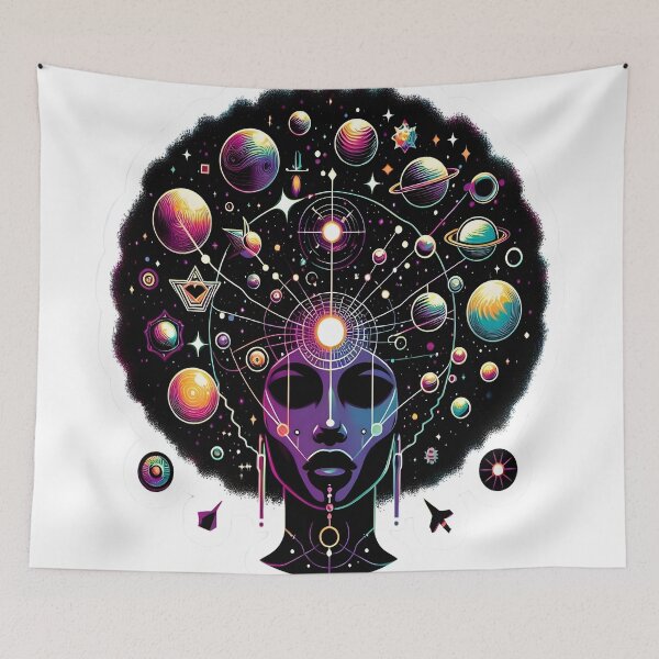 Item preview, Afro-futurism Afro Girl Art designed and sold by KitonicTees.