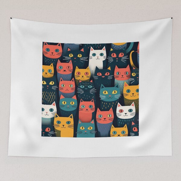 Item preview, Beauty meowy cats cute pattern designed and sold by SmileshareShop.
