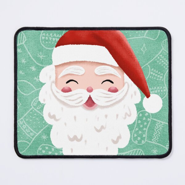 Item preview, Santa Claus on Mint Background designed and sold by Pink Brush Studio.