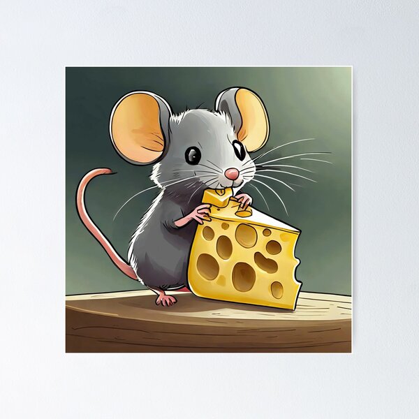 A whimsical cartoon mouse speaks to a butterfly about catching clouds with butterfly  nets. Poster for Sale by DEGryps