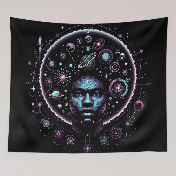 Item preview, Afro-futurism Afro Boy Sci-fi designed and sold by KitonicTees.