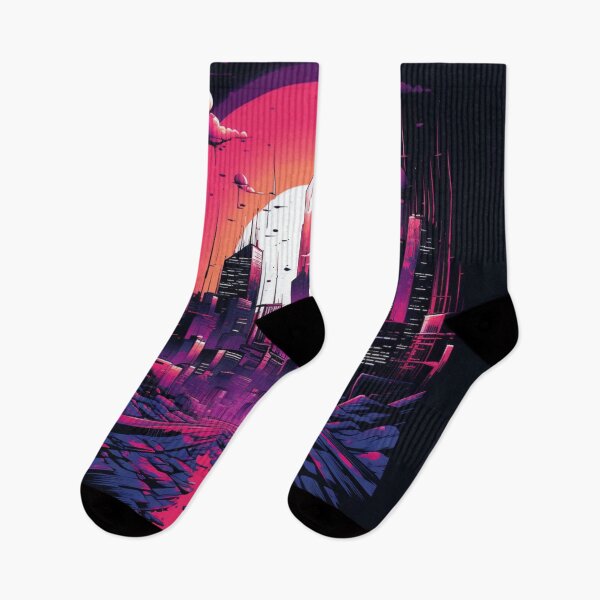 Item preview, Cyberpunk Cityscape Neon Sunset Tee designed and sold by TomorrowsRegret.