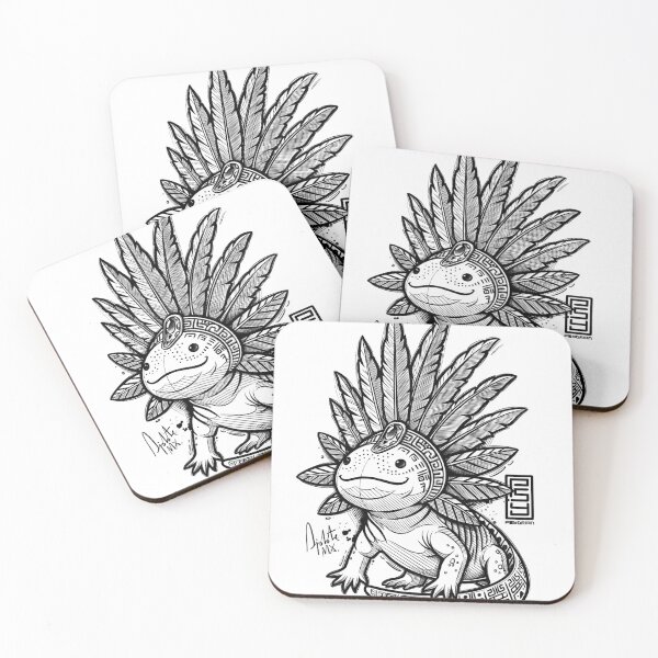 Item preview, Aztec Axolotl (BLACK) designed and sold by psydrian.