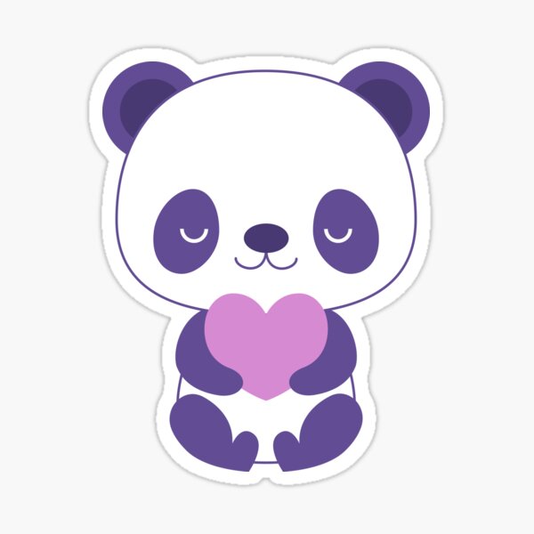 Cute purple baby pandas Sticker