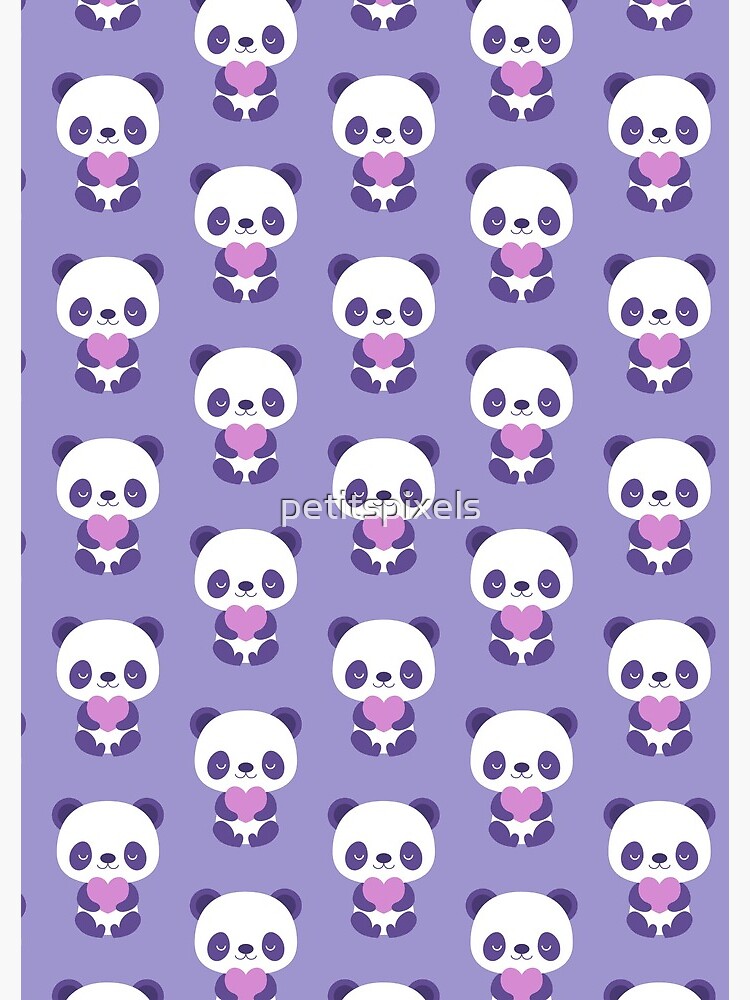Thumbnail 3 of 3, Journal, Cute purple baby pandas designed and sold by petitspixels.