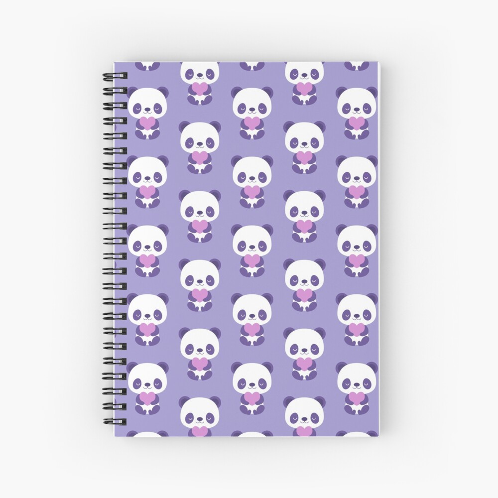 Cute purple baby pandas Spiral Notebook