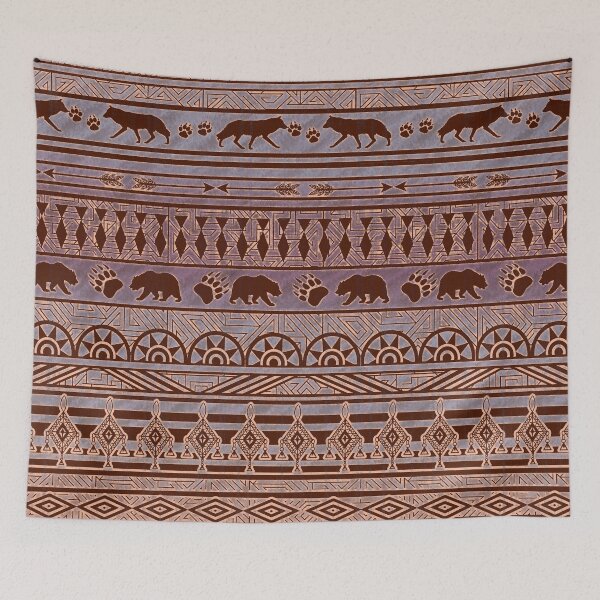 Item preview, Native Southwestern Dream Catcher - Bear-And Wolf-4494 designed and sold by sunnthreads.