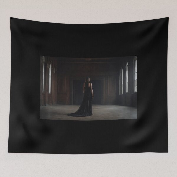 Item preview, Elegant beauty in a black dress in a vintage room designed and sold by Fantasymachine.