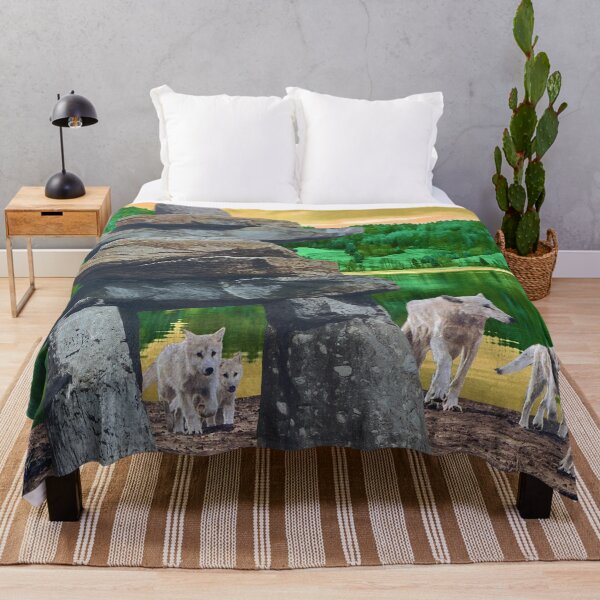 Item preview, Wolf Pack on the Prowl – Green & Orange designed and sold by Mischief and Musings.