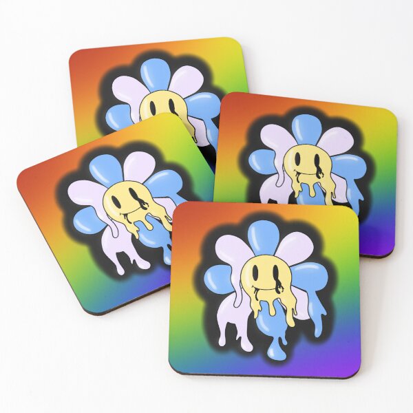 Item preview, Pastel Drippy Flower - Pins And Prints designed and sold by MidnightArt0.