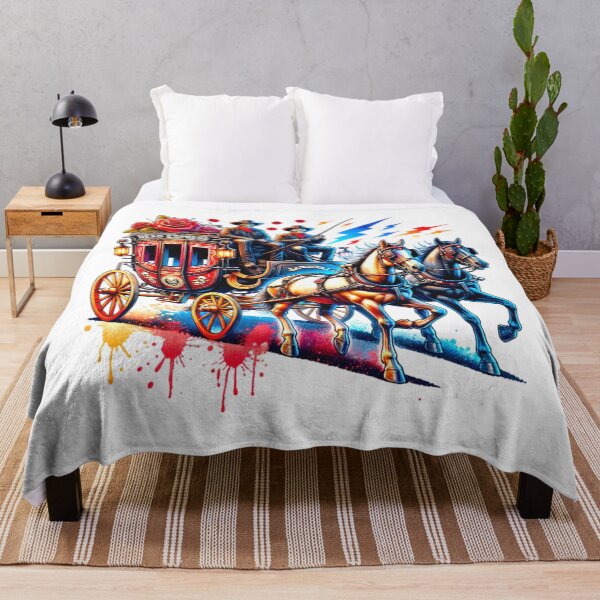 Artikelvorschau, Aquarellfarbe Dead Rose Skeleton Stage Coach entworfen und verkauft von HippieFarms11.