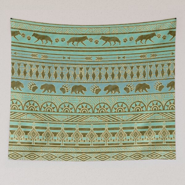 Item preview, Native Southwestern DreamCatcher Trout Shimmer - Bear-And Wolf-4496 designed and sold by sunnthreads.