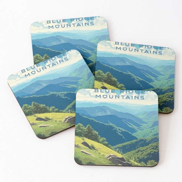 Item preview, Blue Ridge Mountains, Vintage Style Travel Poster designed and sold by MaryFiore.