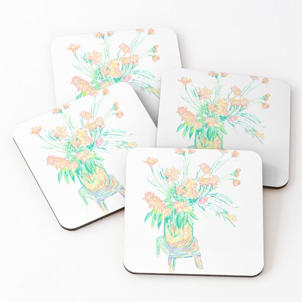 Item preview, Pantone 2024  Peach Fuzz Floral Bouquet in Yellow Vase designed and sold by K Mussack.