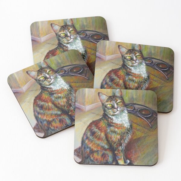 Item preview, Painted Tuxedo Tortoiseshell Cat  designed and sold by amoribella-blue.