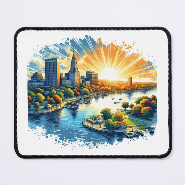 Item preview, downtown lake surrounded by parks and walkways epitomizes Buffalo's beauty designed and sold by PaintMeWorld.