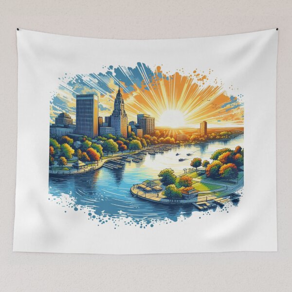 Item preview, downtown lake surrounded by parks and walkways epitomizes Buffalo's beauty designed and sold by PaintMeWorld.