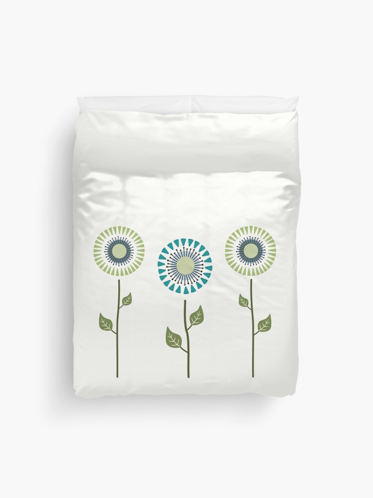 Thumbnail 1 of 2, Duvet Cover, Mid Century Modern Flower Design designed and sold by CarlaBaremb.