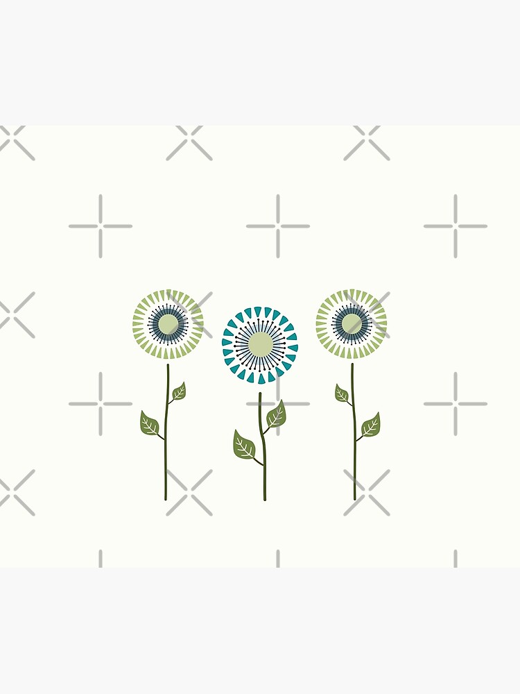 Thumbnail 2 of 2, Duvet Cover, Mid Century Modern Flower Design designed and sold by CarlaBaremb.