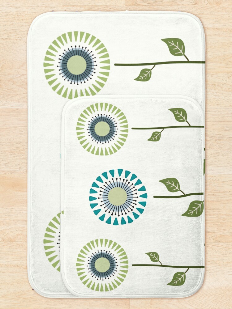 Thumbnail 5 of 6, Bath Mat, Mid Century Modern Flower Design designed and sold by CarlaBaremb.