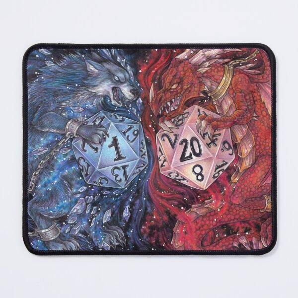 Item preview, Dragon VS Wolf, fire vs ice epic pen designed and sold by ZadzeneaArt.