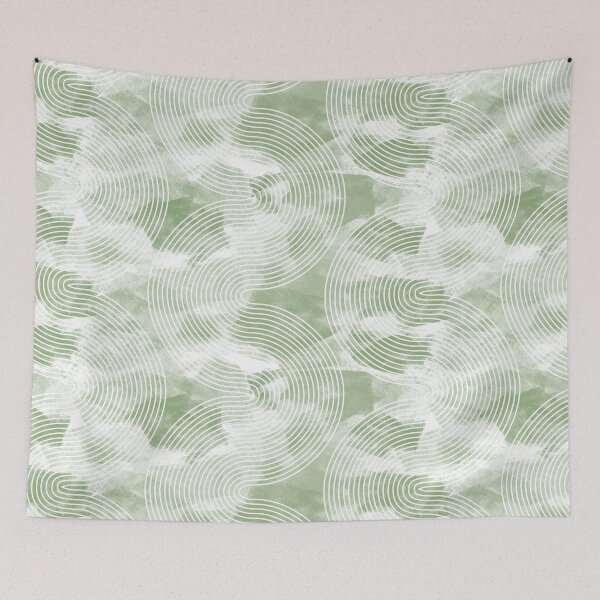 Item preview, vertical waves - white on mint green designed and sold by kobyakov.