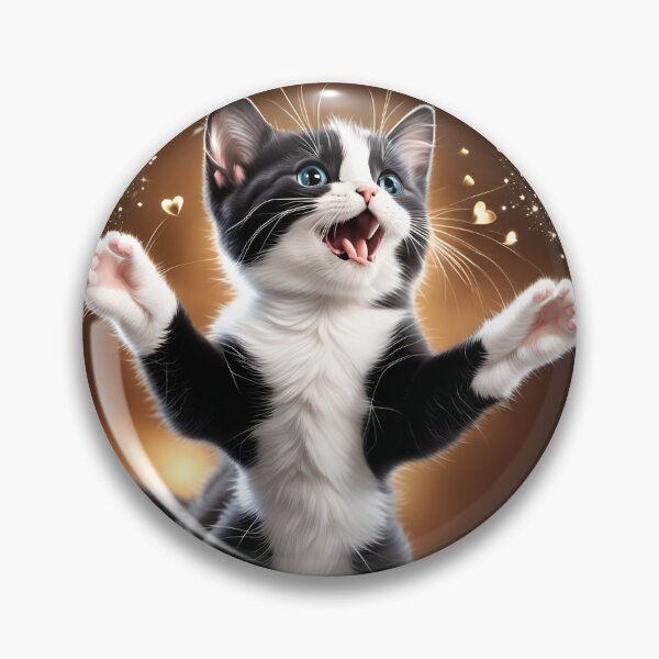 Item preview, Cute tuxedo kitten coming in for hugs  designed and sold by Lilsilverfish.